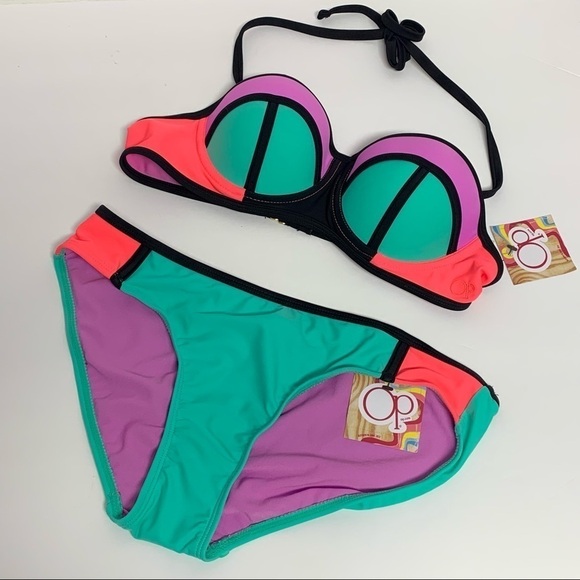OP Other - OP | Juniors M (7-9) | Colorblock Push Up 2 Piece Bikini Swimsuit NWT
